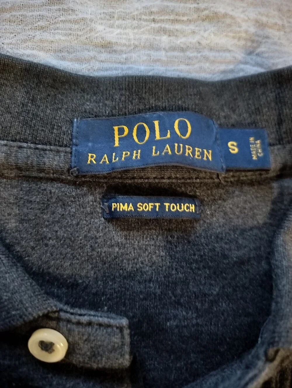 EUC Polo by Ralph Lauren Charcoal Gray Large Polo Pony Logo 100% Cotton - Small